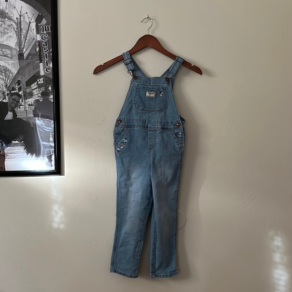 Vintage OshKosh floral embroidered overalls